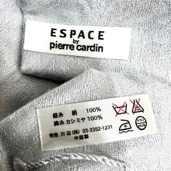 🔥🔥Pierre Cardin 100% Wool Scarf 60" x 20" Silver Metalic Shine Fringe (43) - Picture 8 of 10